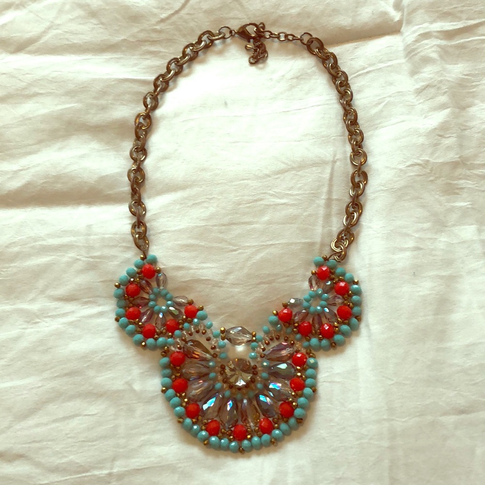 Turquoise/red necklace